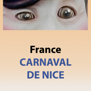 Yeux expressifs avec un fond coloré et le texte "Carnaval de Nice".